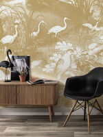 Goud metallic | Afwasbaar Gold metallic wall mural Engraved Landscapes