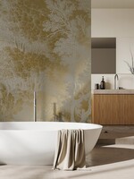 Goud metallic | Afwasbaar Goud behang Engraved Landscapes