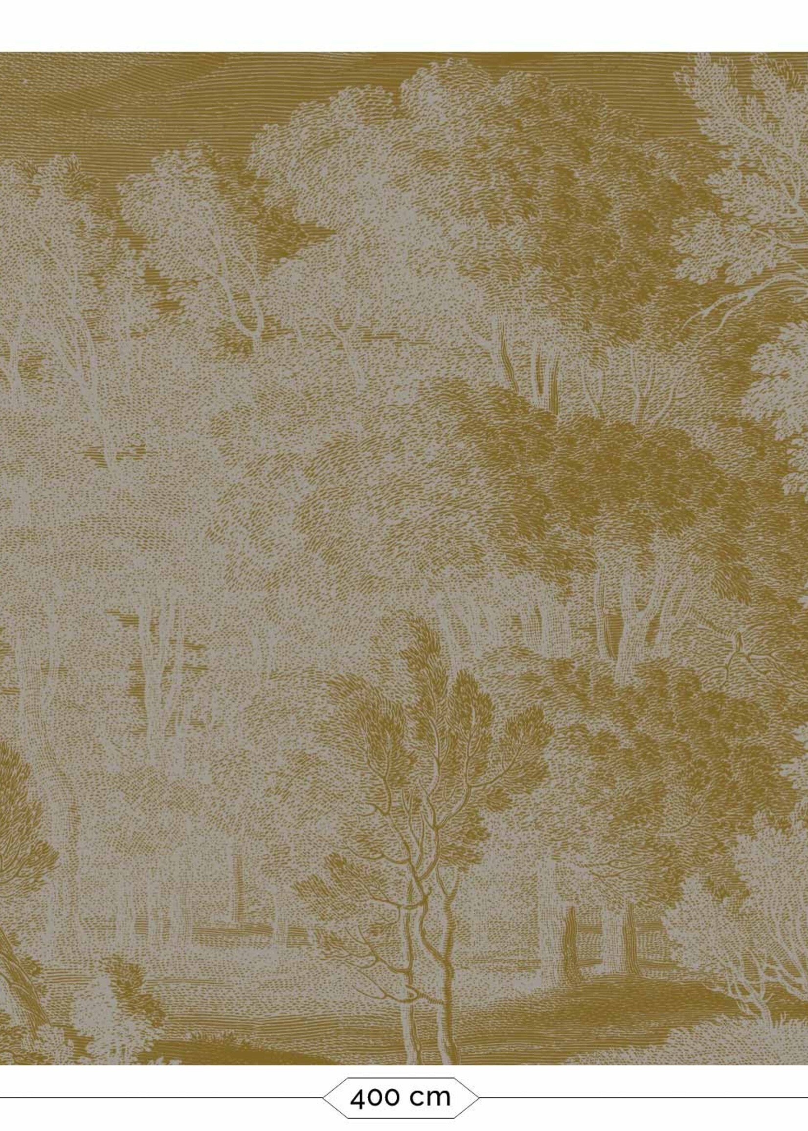 Goud metallic | Afwasbaar Gold metallic wall mural Engraved Landscapes, Grey