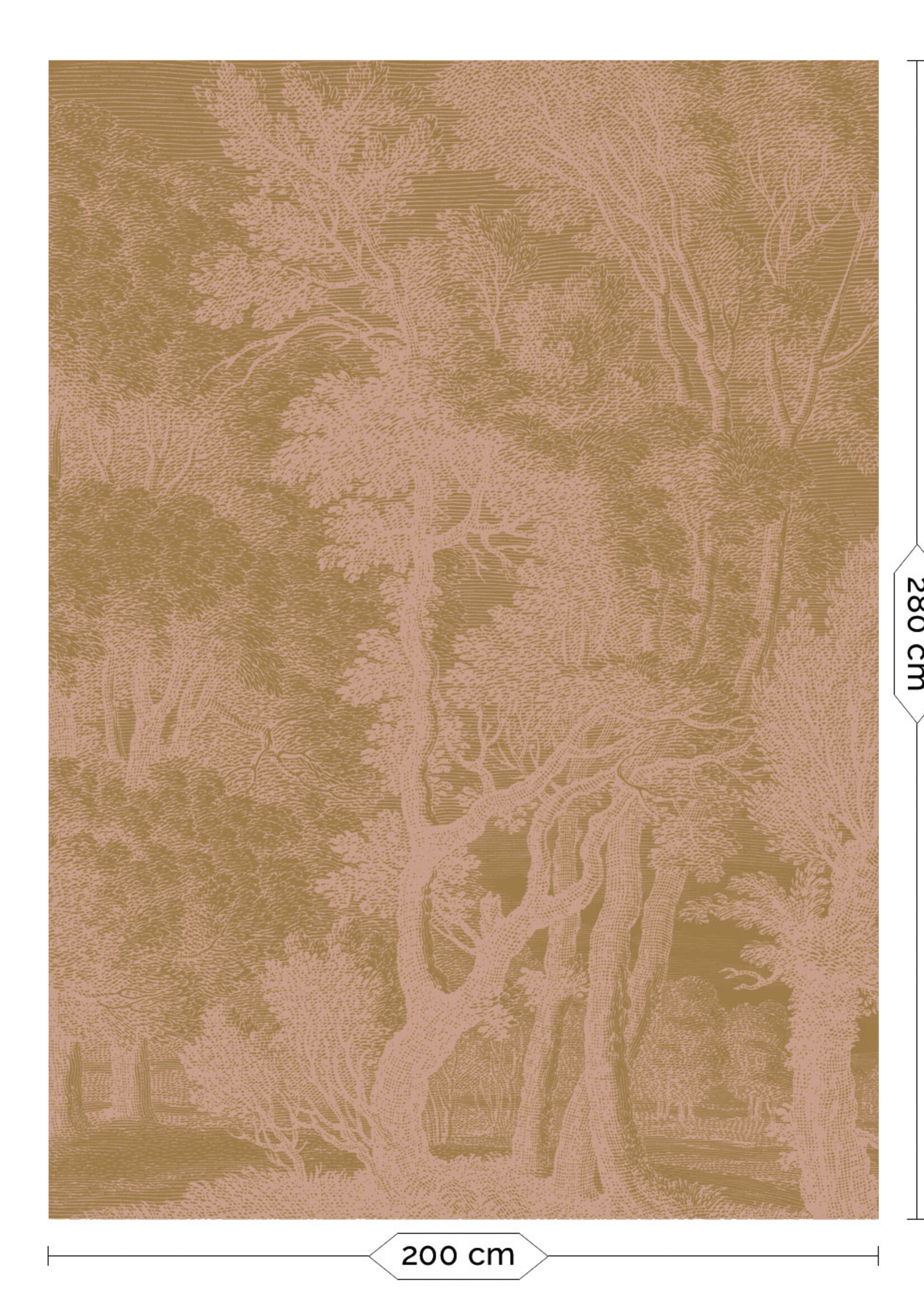 Goud metallic | Afwasbaar Gold metallic wall mural Engraved Landscapes, Nude