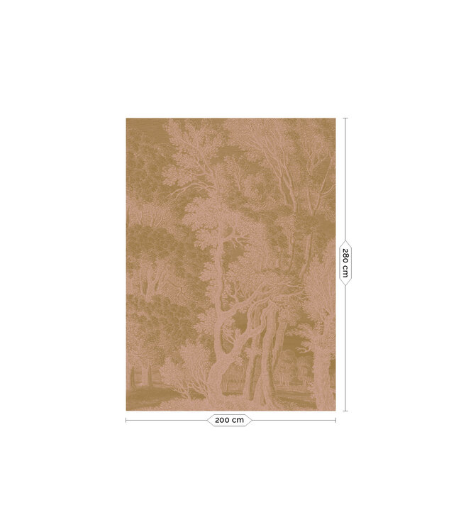 Gold-Tapete Engraved Landscapes, Rosa