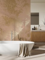 Goud metallic | Afwasbaar Goud behang Engraved Landscapes