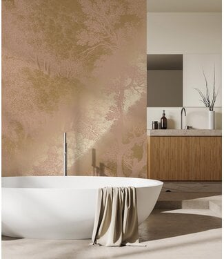 Goud metallic | Afwasbaar Gold metallic wall mural Engraved Landscapes