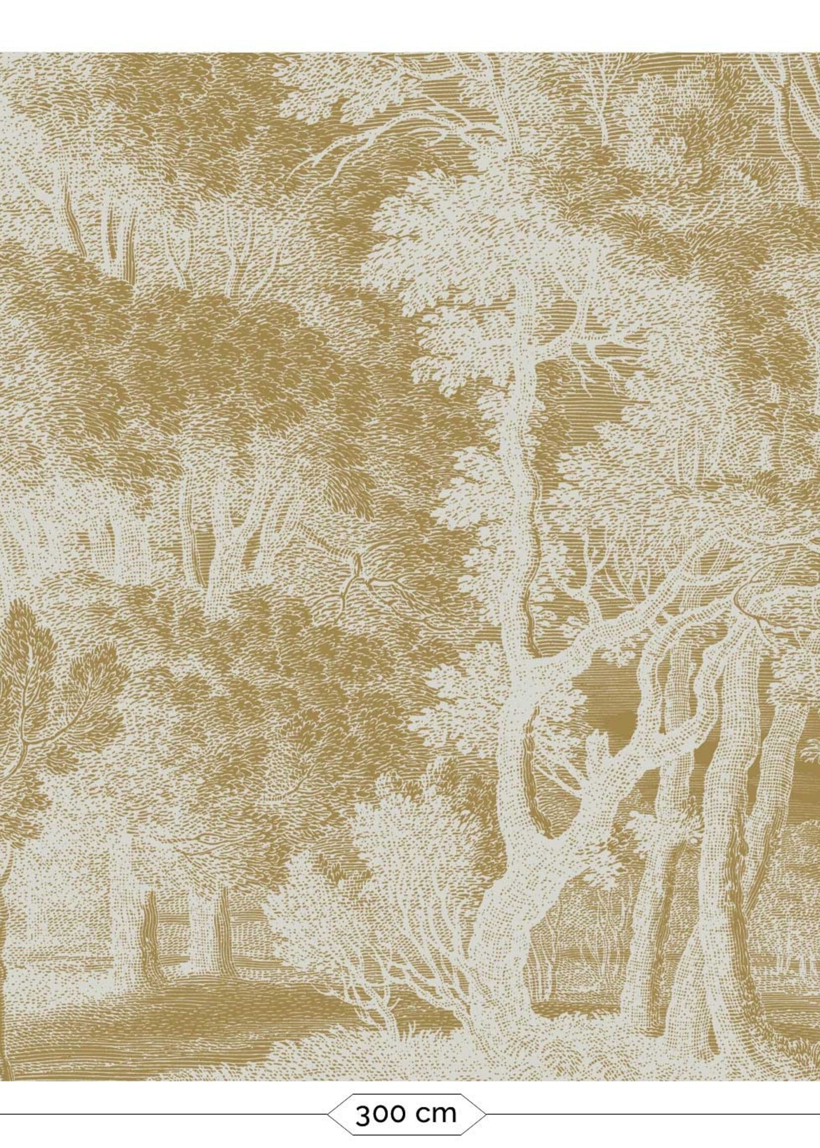 Goud metallic | Afwasbaar Gold-Tapete Engraved Landscapes, Sand