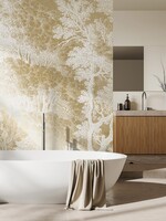 Goud metallic | Afwasbaar Goud behang Engraved Landscapes