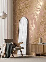 Goud metallic | Afwasbaar Gold-Tapete Engraved Landscapes