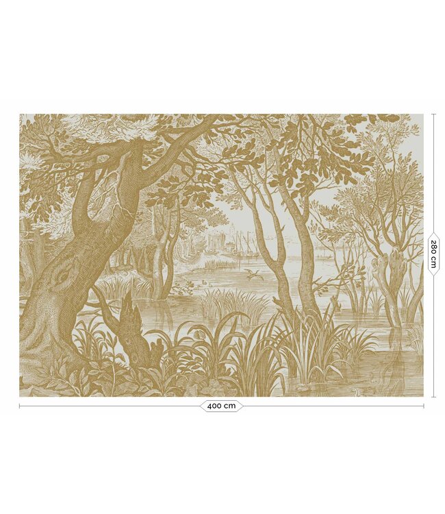 Gold-Tapete Engraved Landscapes, Sand