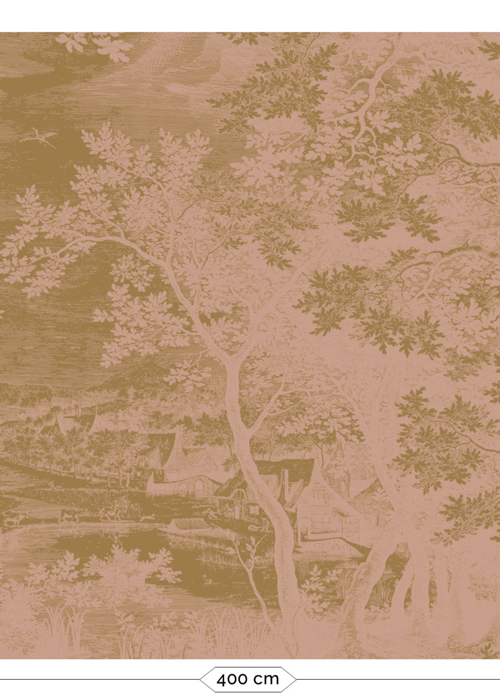 Goud metallic | Afwasbaar Gold metallic wall mural Engraved Landscapes, Nude