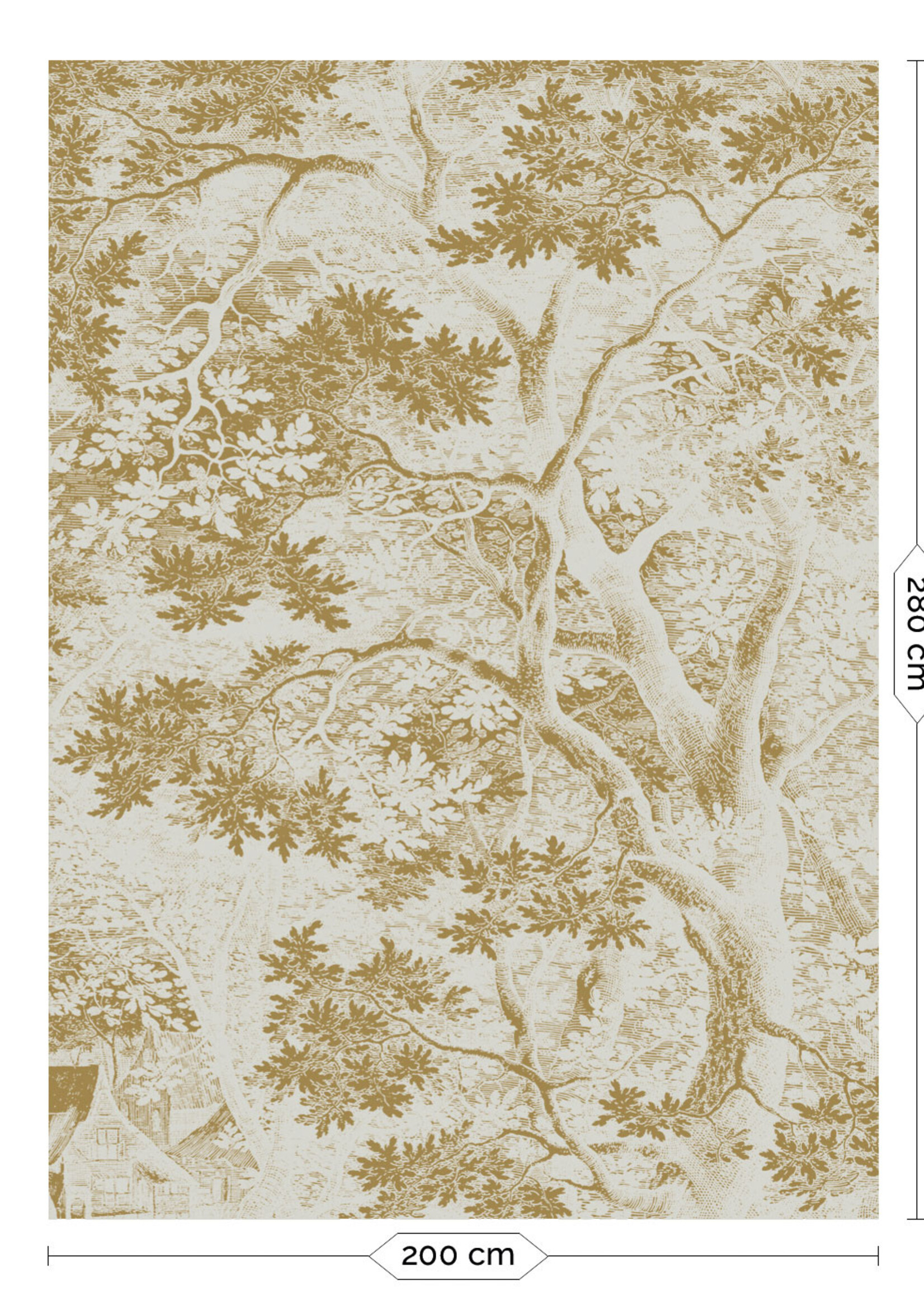 Goud metallic | Afwasbaar Gold metallic wall mural Engraved Landscapes, Sand