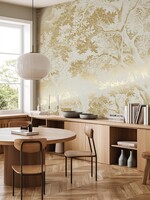 Goud metallic | Afwasbaar Gold metallic wall mural Engraved Landscapes
