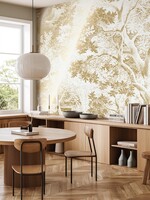 Goud metallic | Afwasbaar Gold metallic wall mural Engraved Landscapes
