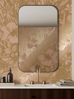 Goud metallic | Afwasbaar Goud behang Engraved Flowers