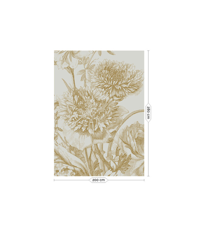 Gold-Tapete Engraved Flowers, Sand