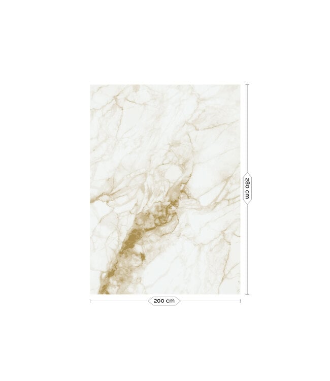 Gold metallic wall mural Marble, Off-white