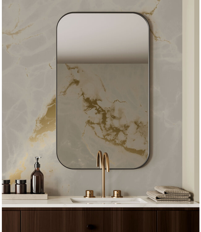 Gold metallic wall mural Marble, Grey
