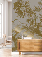 Goud behang Engraved Flowers