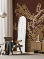 Goud behang Engraved Flowers