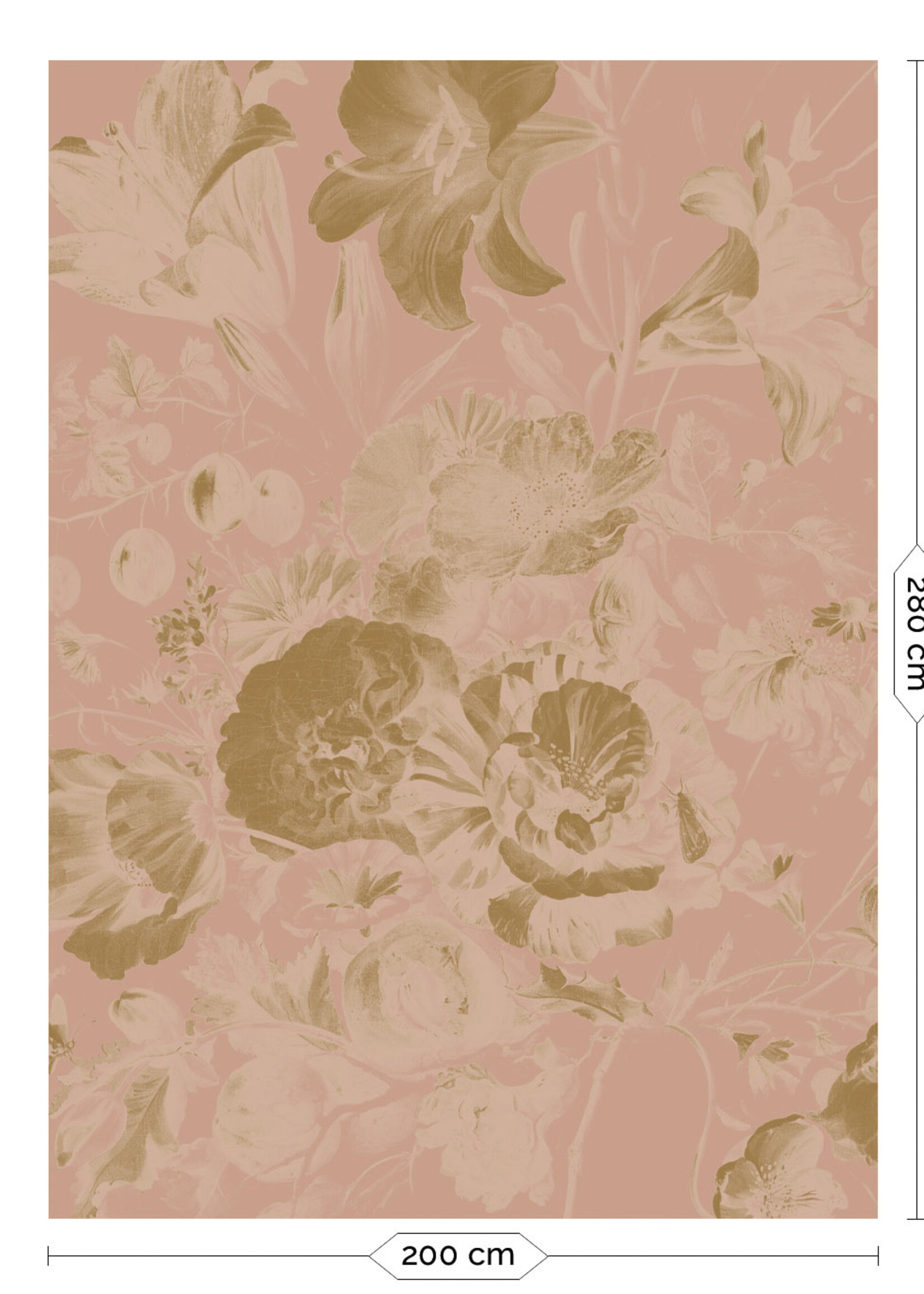 Gold-Tapete Golden Age Flowers, Rosa