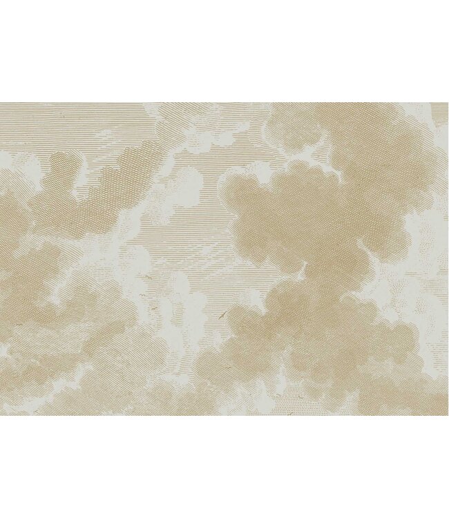 Goud behang Engraved Clouds, Zand