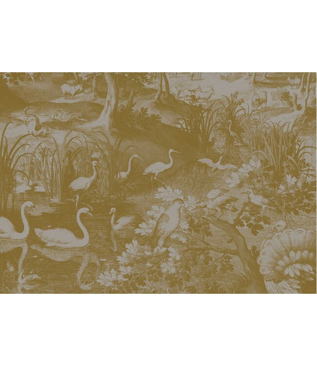 Goud behang Engraved Landscapes, Grijs