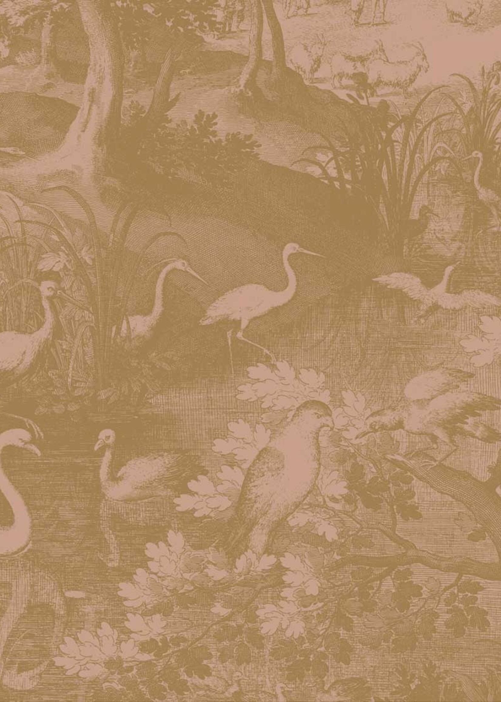 Goud metallic | Afwasbaar Gold metallic wall mural Engraved Landscapes, Nude