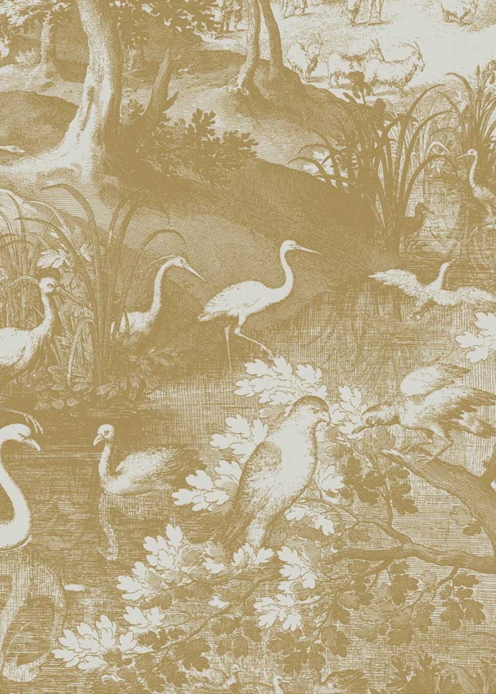 Goud metallic | Afwasbaar Gold metallic wall mural Engraved Landscapes, Sand