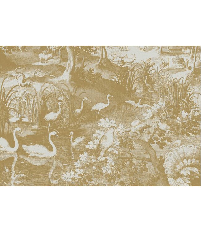 Goud behang Engraved Landscapes, Zand