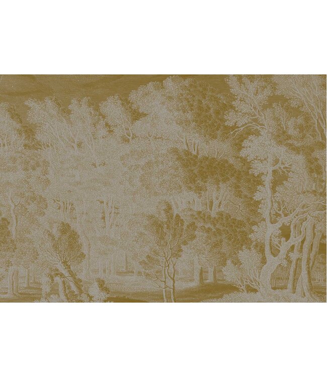 Gold metallic wall mural Engraved Landscapes, Grey