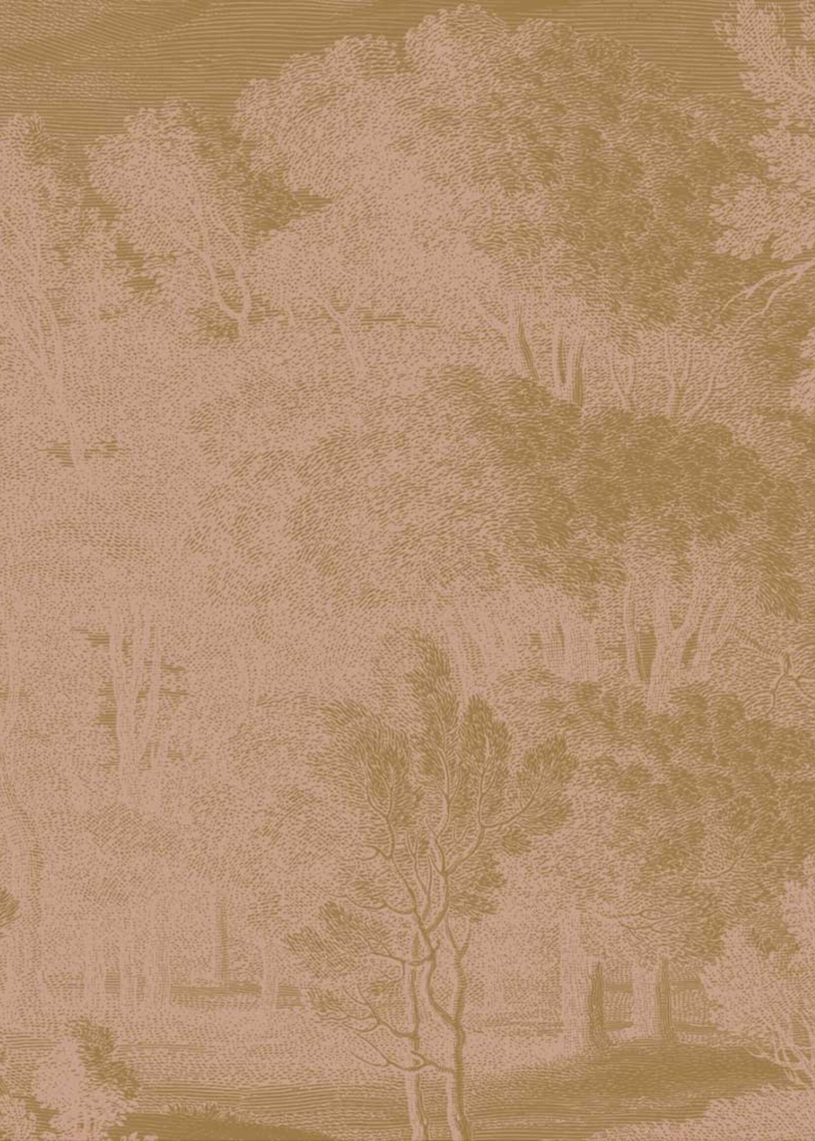 Goud metallic | Afwasbaar Gold metallic wall mural Engraved Landscapes, Nude