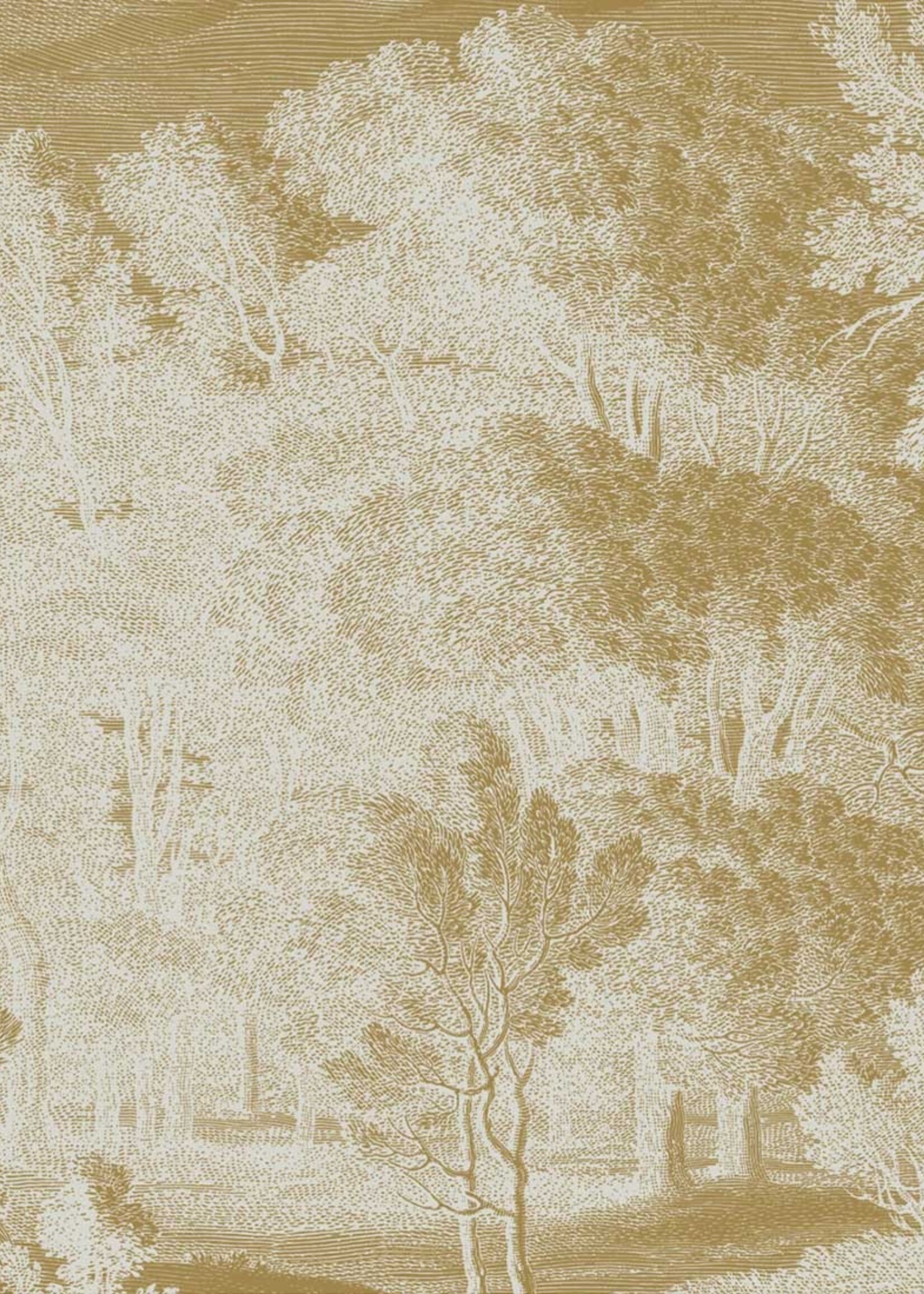 Goud metallic | Afwasbaar Gold metallic wall mural Engraved Landscapes, Sand