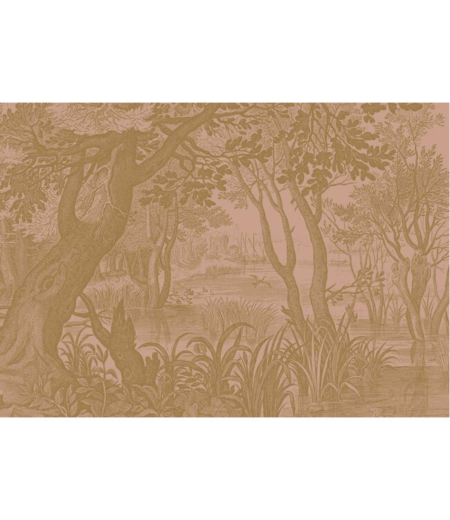 Goud behang Engraved Landscapes, Nude