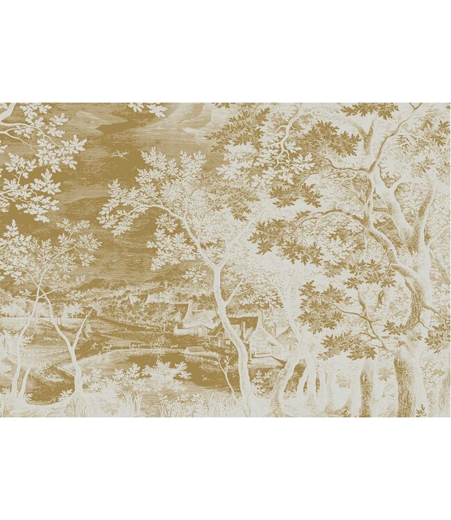 Gold metallic wall mural Engraved Landscapes, Sand