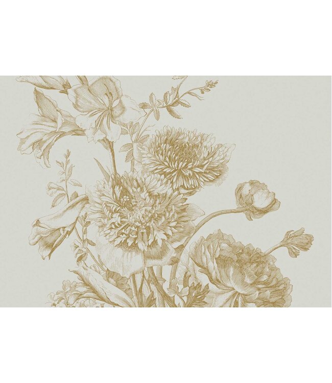 Gold-Tapete Engraved Flowers, Sand