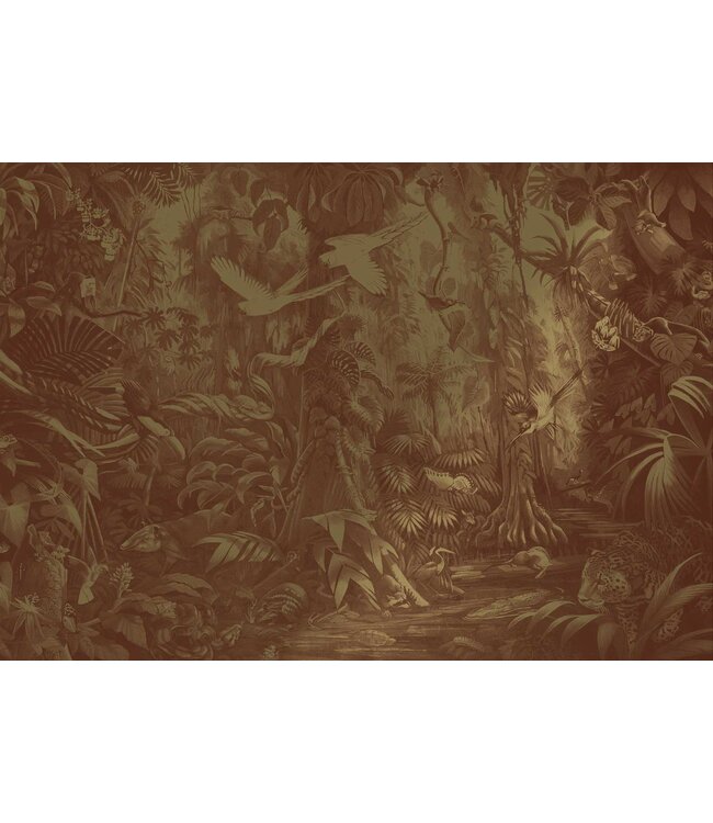 Goud behang Tropical Landscapes, Bruin