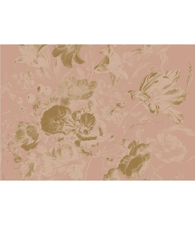 Goud behang Golden Age Flowers, Nude