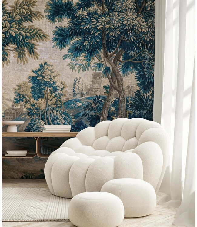 Landscape Tapestries, behang van vintage wandkleed