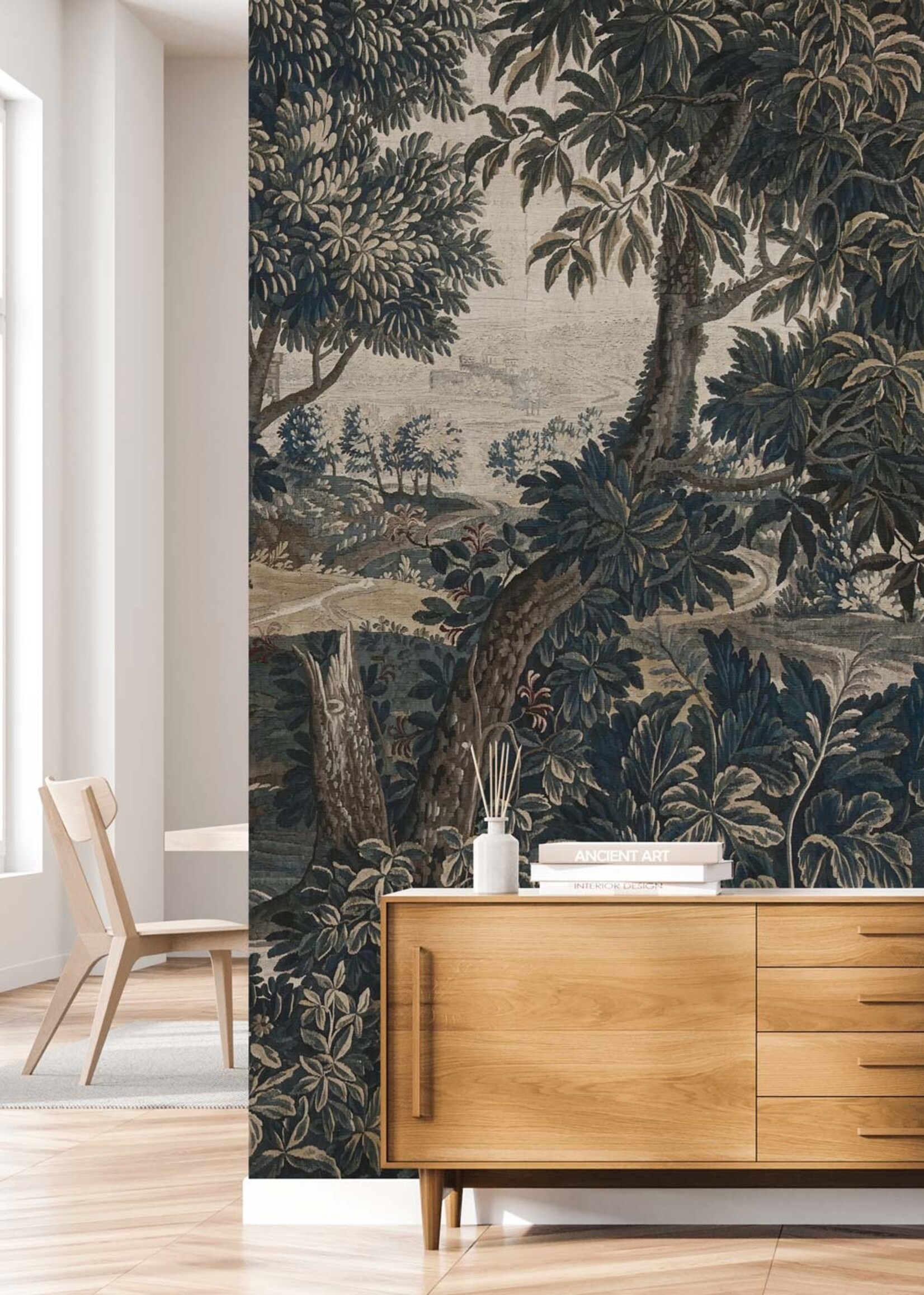 Wandvullend Landscape Tapestries, Tapete aus alten Wandteppichen
