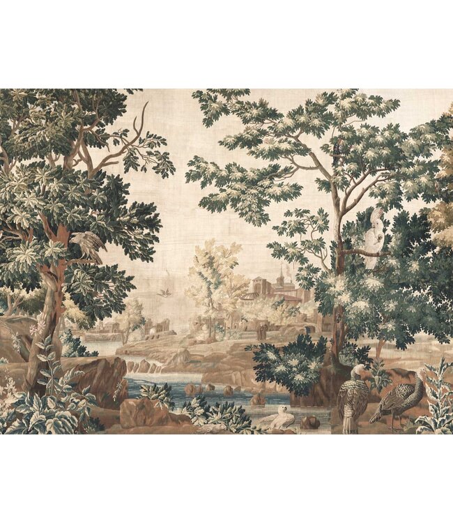 Landscape Tapestries, behang van vintage wandkleed