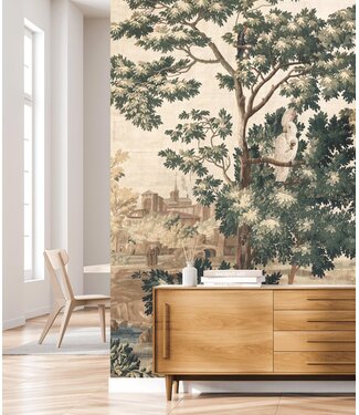 Wandvullend | Afwasbaar Landscape Tapestries, wallpaper from ancient tapestry