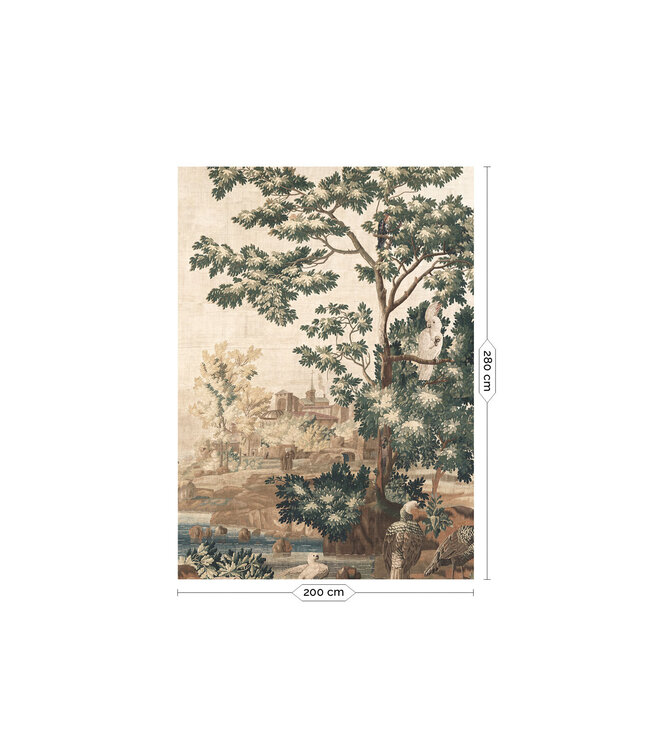 Landscape Tapestries, behang van vintage wandkleed, Afwasbaar