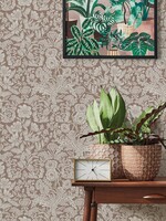Behang met getekende bloemen, Nude