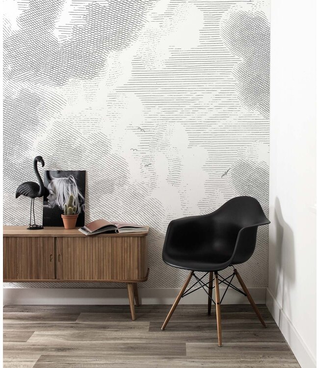 Wall Mural Engraved Clouds