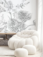 Bloemen behang Engraved Flowers