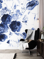 Wall Mural Royal Blue Flowers