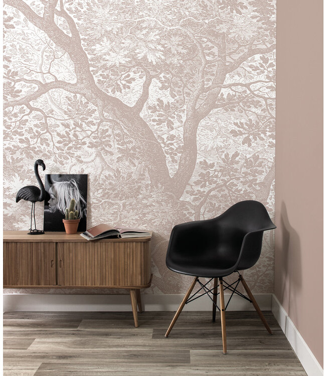 Engraved Landscapes, behang met getekend landschap, Nude