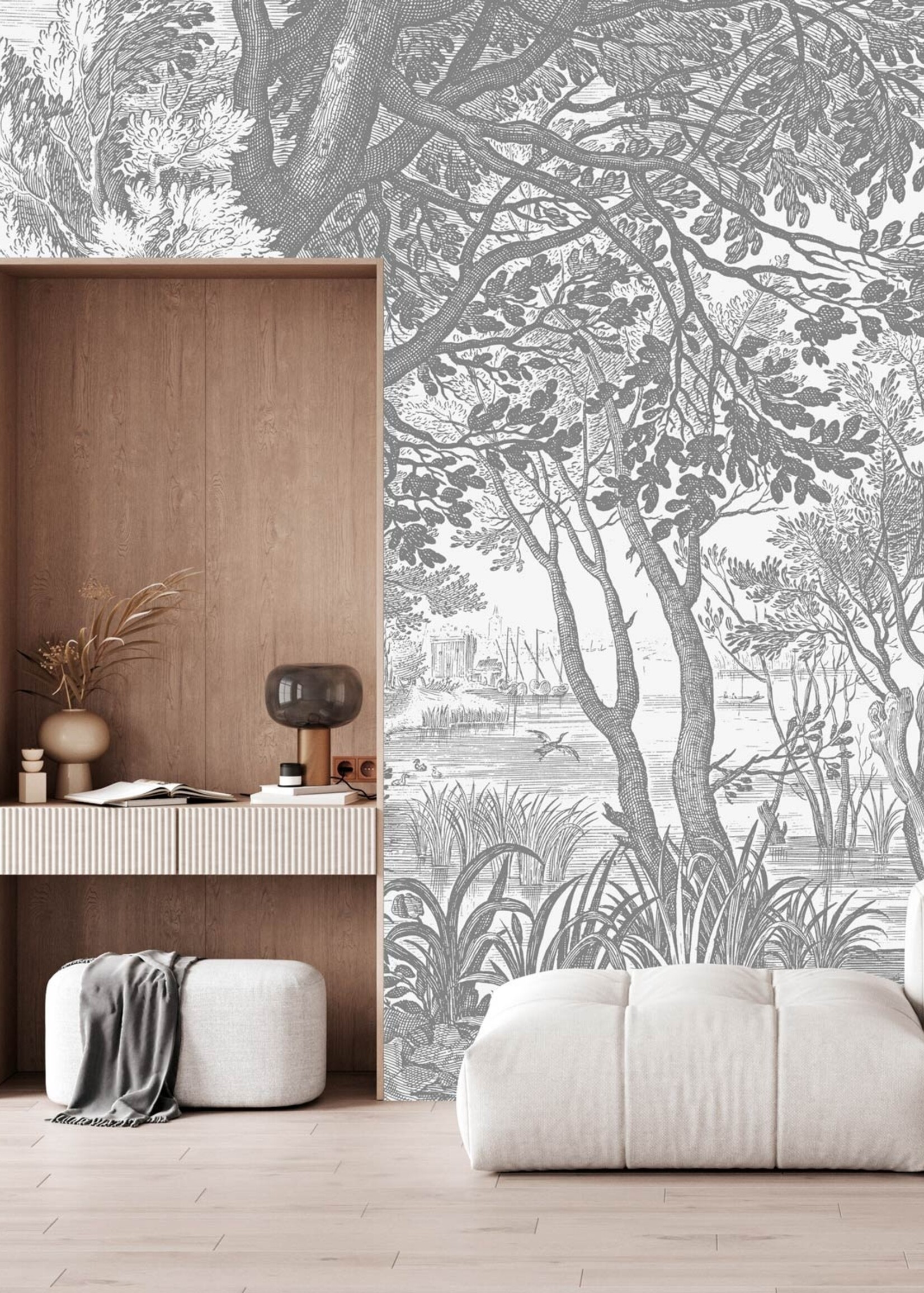 Wall Mural Engraved Landscapes