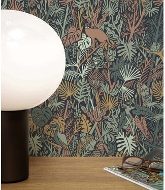 Herhaalbaar Wallpaper with botanical pattern