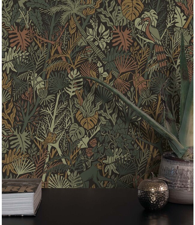 Botanisch patroon behang door Floor Rieder, 100 x 280 cm