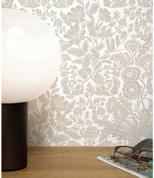 Tapete mit Blumen von Floor Rieder, Beige, 100 x 280 cm