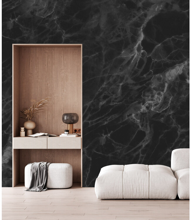 Wall Mural Marble, Black